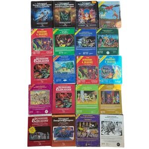 Vintage AD&D 1st Edition Hardcover Set Players Handbook DMG MM UA + TSR Modules